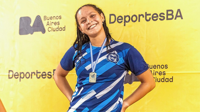 La gimnasista Milagros Amione consigui&oacute; el segundo lugar del podio en la prueba de los 200 pecho.