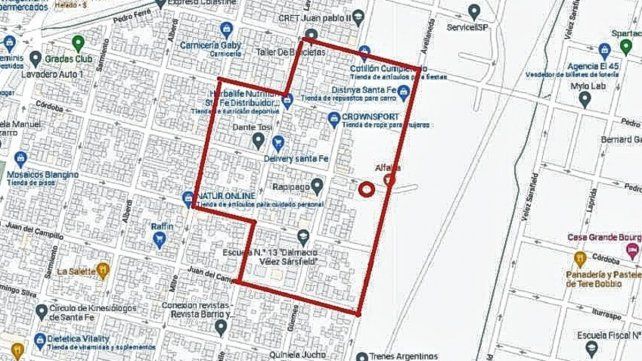 La zona en dónde se lleva adelante el bloque en barrio Candioti Norte 