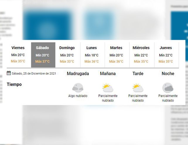 Captura. Servicio Meteorológico Nacional.