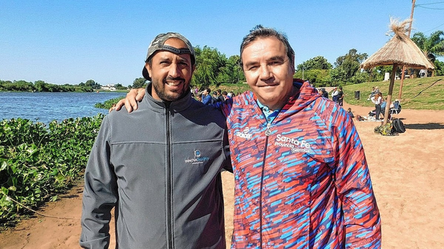 El director de deportes de Santo Tom&eacute;, Facundo Quiroga y el subsecretario de deportes provincial, Ra&uacute;l Araya, acompa&ntilde;aron el evento.