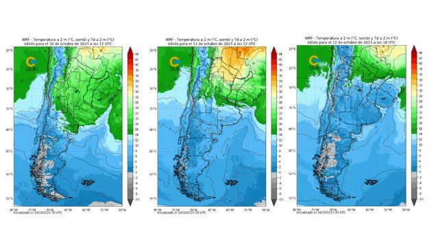 Descenso de temperatura y heladas tard&iacute;as en el centro y sur argentino.