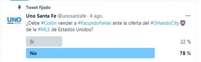 Los hinchas de Col&oacute;n no quieren saber nada con que Facundo Far&iacute;as sea vendido al Orlando City.