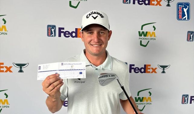El golfista argentino marc&oacute; un espectacular golpe directo al hoyo 16 durante el torneo que se desarrolla en Phoenix.