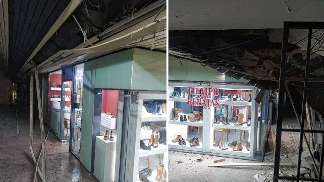 La caída de parte del techo de la galería Garay. 