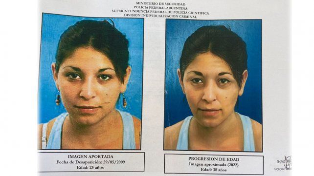 La progresión del rostro de Natalia Acosta, al día de hoy, según el Ministerio de Seguridad.