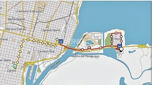 Recorrido del colectivo de la Línea 9.