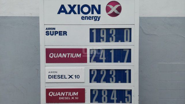 Aumento combustibles Axion en la ciudad de Santa Fe durante febrero