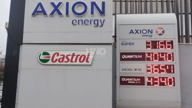 Aumentos de precios de los combustibles en Axion.