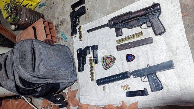 Detenidos y armas de guerra secuestradas del ataque criminal al suboficial Gabriel Sanabria en la ciudad de Rosario. 