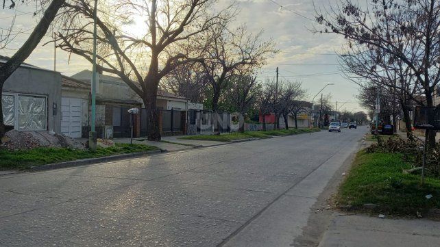 El lugar en donde sucedió el violento intento de robo de un auto, en barri Irionda de la vecina ciudad de Santa Tomé