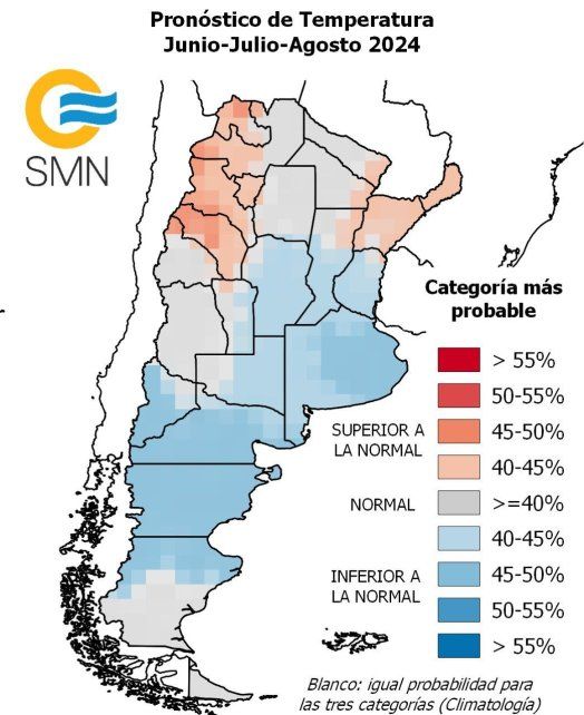 Las temperaturas en el país durante junio, julio y agosto.