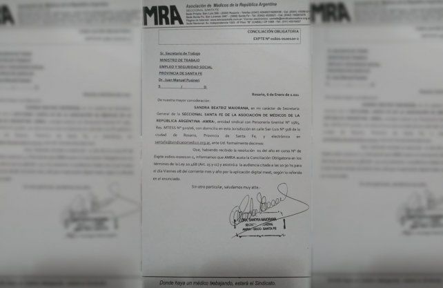 Amra Santa Fe acept&oacute; la conciliaci&oacute;n obligatoria dictada por el gobierno