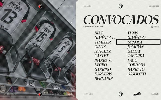 Pese a ser convocado, Soñora luego no estuvo ni en el banco de Colón.