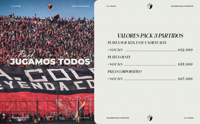 Colón lanzó una promoción para los últimos tres partidos de local antes del receso.