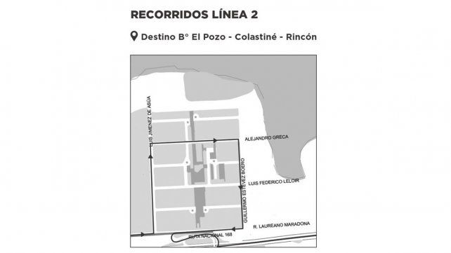 Los nuevos recorridos de la Línea 2 en barrio El Pozo desde el 25 de abril 