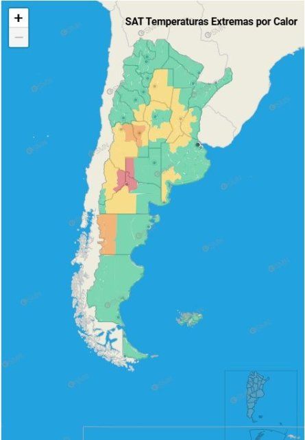 Alerta vigente por temperaturas extremas según informó el SMN