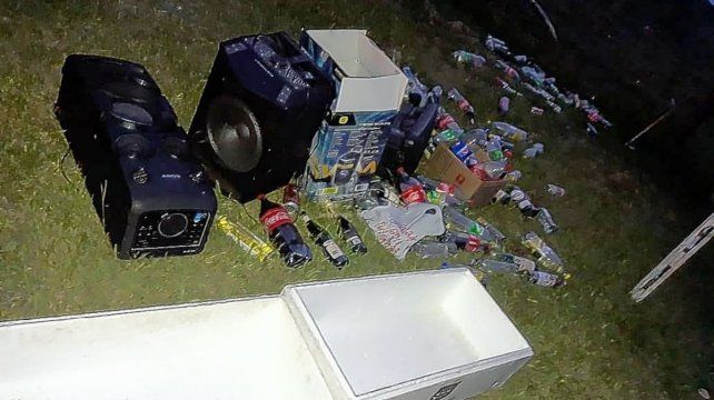 Los elementos secuestrados en la fiesta clandestina de Arroyo Leyes