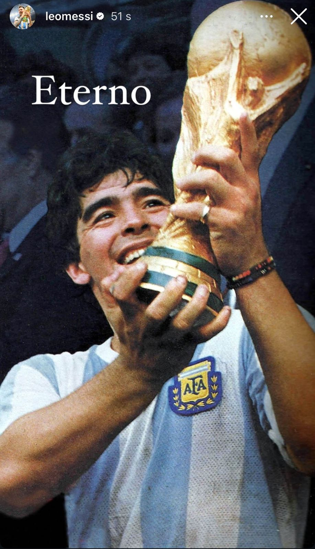 Messi recordó a Maradona en redes. Messi recordó a Maradona en redes.