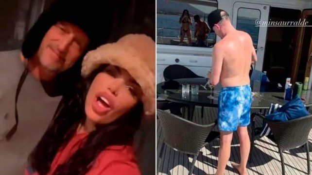 Sofía Clerici y Martín Insaurralde en un yate en Marbella 