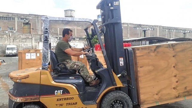La estructura del hospital militar que se colocará en las instalaciones del Liceo Militar.