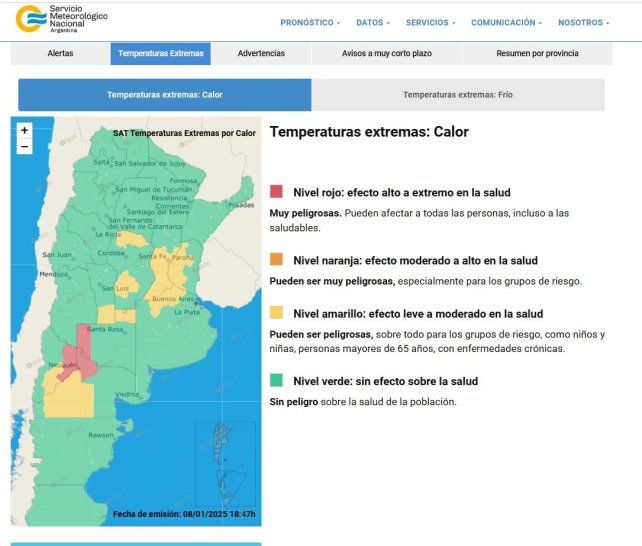 El alerta amarillo por temperaturas extremas