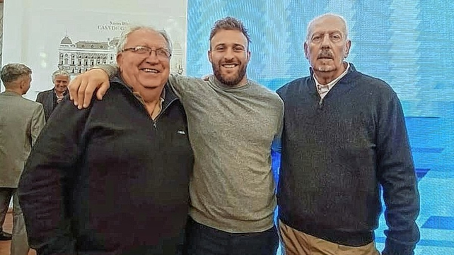Tres pilares en su carrera deportiva, el Toro Alberto Rocchi y el Nene Defagot, actual presidente del CRAR de Rafaela.