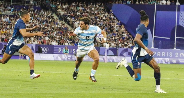 El mendocino Rodrigo Isgr&oacute; fue el autor de un try de Los Pumas 7's frente a los franceses en los Juego Ol&iacute;mpicos.
