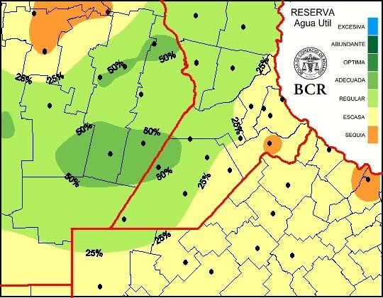 Altas temperaturas y focos de sequía en la región núcleo