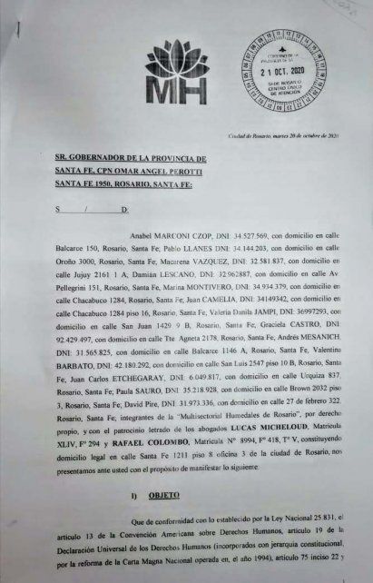 La presentación realizada por la Multisectorial de Humedales