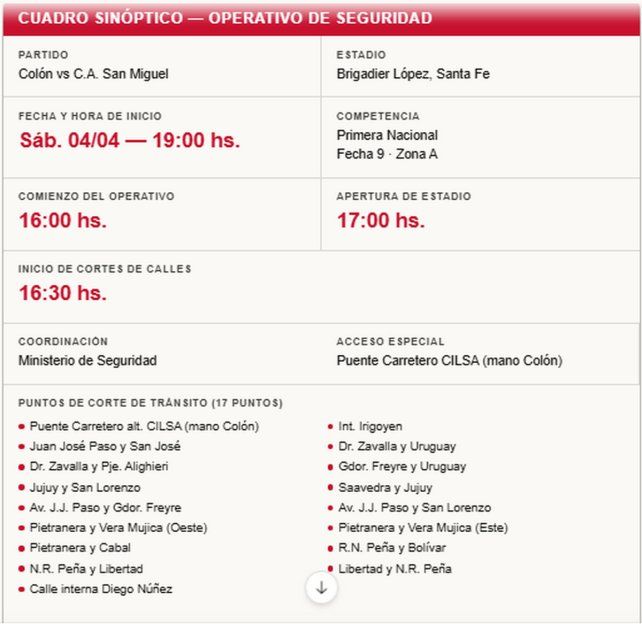 Todos los datos que los hinchas de Colón deben tener en cuenta para ir al Brigadier López para el choque ante San Miguel.