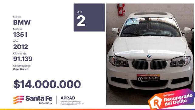 Cuáles son los vehículos, terrenos, joyas y otros bienes incautados al delito que entran en la subasta