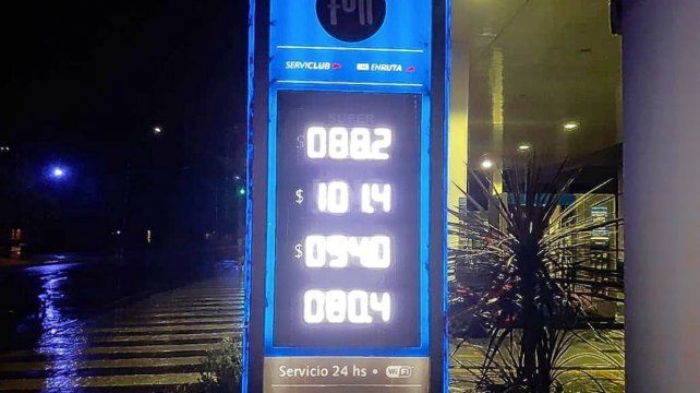 Aumento de los combustibles en YPG el 16 marzo 2021.