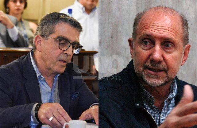 Armando Traferri, senador por San Lorenzo, y Omar Perotti, gobernador de la provincia.