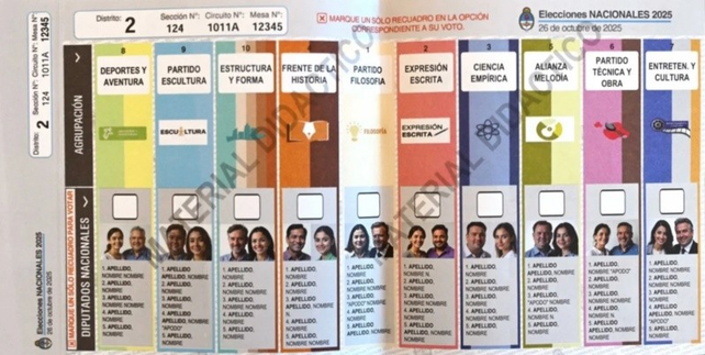El modelo de boleta que se usar&aacute; en Santa Fe en la elecci&oacute;n de diputados.