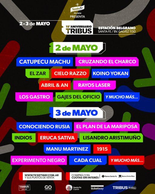 El Line Up para los dos días