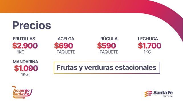 Acuerdo de frutas y verduras a precios accesibles