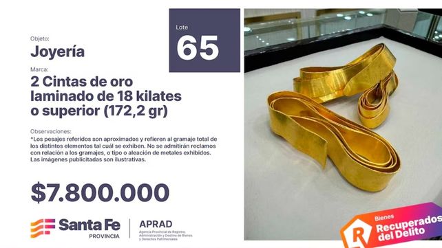 Cuáles son los vehículos, terrenos, joyas y otros bienes incautados al delito que entran en la subasta