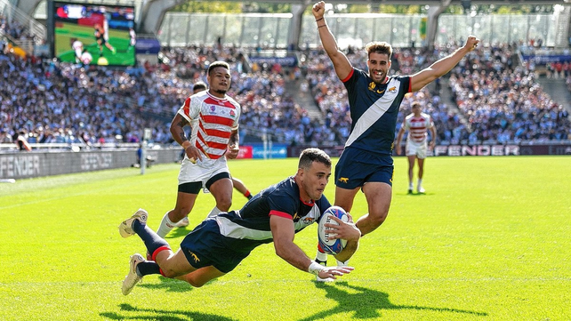 El rosarino Emiliano Boffelli cumpli&oacute; una buena labor, en esta acci&oacute;n consiguiendo un try en el complemento ante Jap&oacute;n.