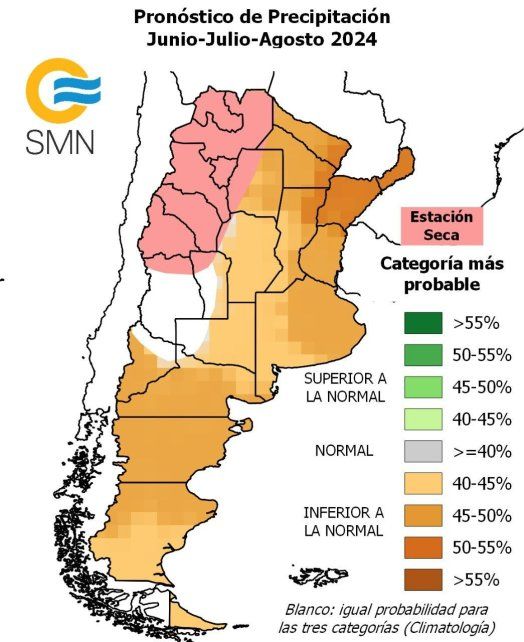 Las lluvias en el país durante junio, julio y agosto.