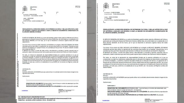 Licencias de uso, de publicación, divulgación y exposición otorgado por el Archivo General de Indias. 