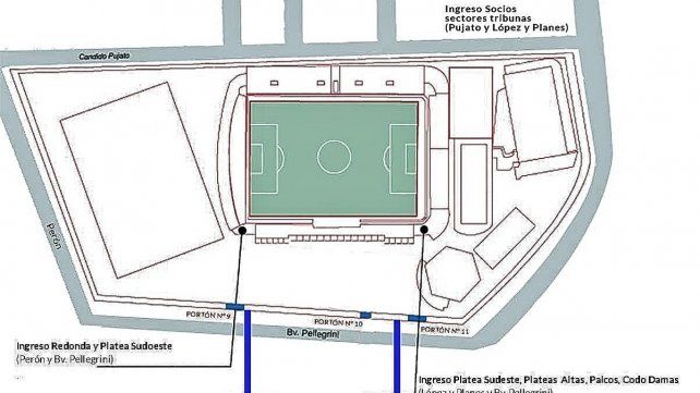 El mapa para que los socios de Unión vuelvan este viernes a poblar el 15 de Abril. 