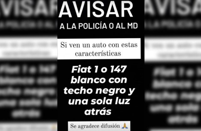 Grutly. Piden por estas horas, informaci&oacute;n en la zona sobre el supuesto veh&iacute;culo en el cual se manejaron los delincuentes para concreta el robo de dinero en efectivo.