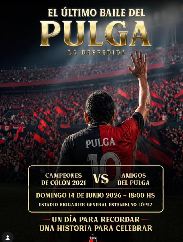 La despedida del Pulga Rodr&iacute;guez en Col&oacute;n ya tiene todo definido.