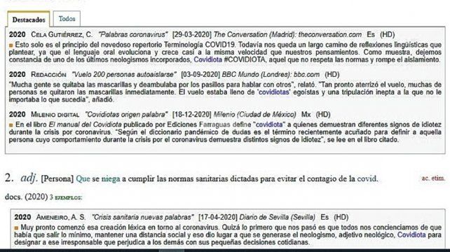 Además de covidiota, la RAE incluyó términos como 