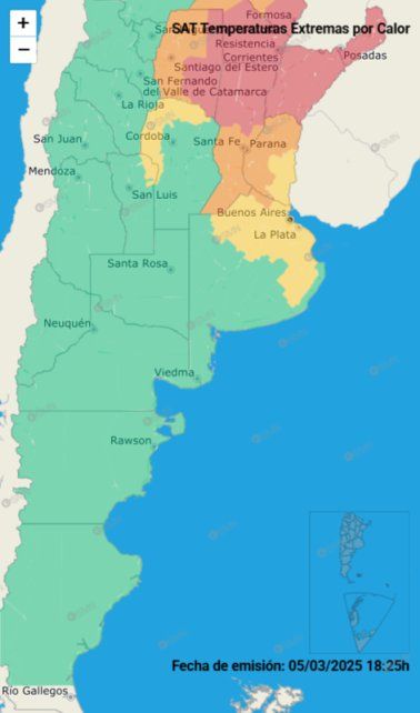 Sistema de Alerta Temprana: el mapa de temperaturas extremas por calor