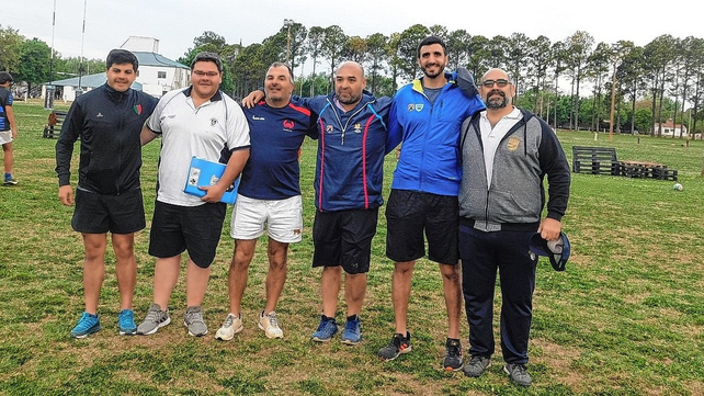 El staff de entrenadores encabezados por Germ&aacute;n C&oacute;rdoba, Gabriel Godzic, Joaqu&iacute;n Schierano, Gonzalo Sarnari, Claudio Nicollier y el m&aacute;nager Pierre Croce.