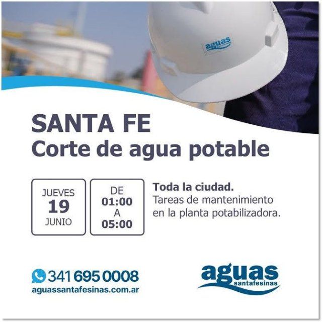 Corte de agua en toda la ciudad de Santa Fe 