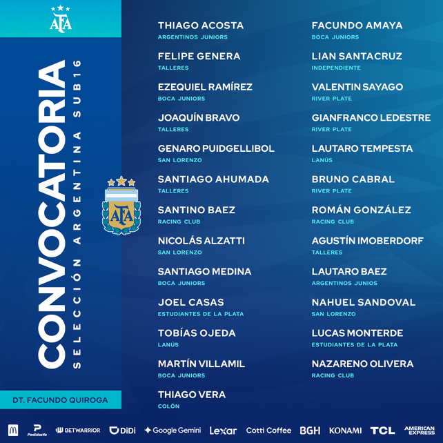 El juvenil de Col&oacute;n, Thiago Vera, en la Selecci&oacute;n Sub 17.