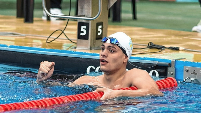 Con 18 a&ntilde;os, Nicola, logr&oacute; medalla de oro en la prueba de 100 metros pecho, y en los 50 metro de la misma especialidad.