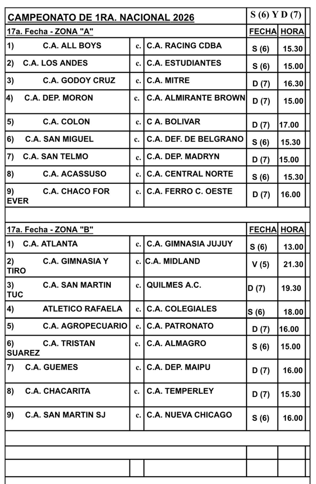 Colón conoce el cronograma de la fecha 17. Colón conoce el cronograma de la fecha 17.